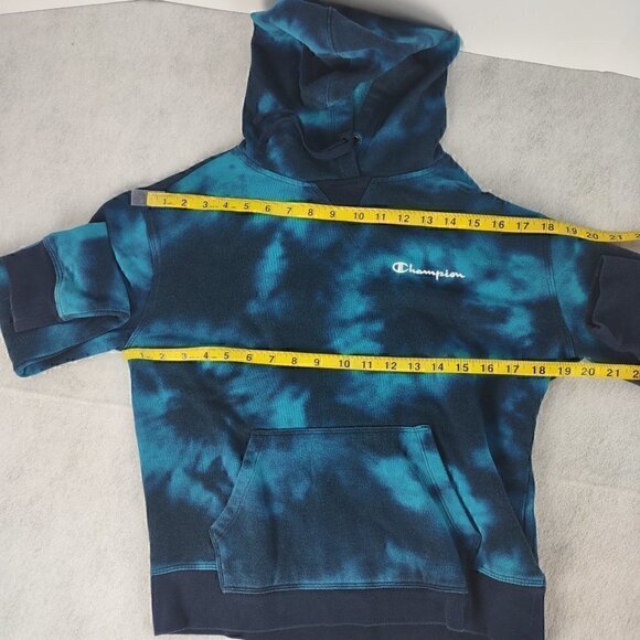 Champion Women's Blue Tie Dye Cotton Blend Hoodie. Size S/CH - Picture 5 of 11